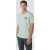 No Excess T-shirt V-neck Melange Garment Dyed Placed Print Mint