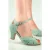 Ava Twist and Twirl peeptoe pumps in licht saliegroen