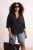 Trendyol Curve Dames Zwart Effen Lang Oversized Grote maten Overhemden