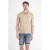 LERROS regular fit gemêleerde polo met geribde boorden – beige