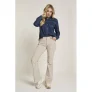 Para Mi corduroy flared high waist flared broek beige