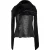 Rick Owens Naska asymmetrische shearlingjas in zwart lamsleer