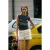 Kort T-shirt met slim fit en print