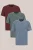 WE Fashion – Heren Regular fit t-shirt van 100% katoen, 3-pack – Regular fit – Bordeauxrood – Katoen –