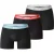 Hugo Boxershorts voor heren met herhaald logo (set van 3) (Zwart)