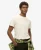 Superdry Mannen Slub T-shirt met Ronde Hals en Korte Mouwen Crème