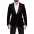 Dolce & Gabbana Heren Zwarte Fluwelen Enkelgeknoopte Effen Blazer