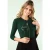 Cat Scallop cardigan in donkergroen