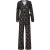Smashed Lemon Stretchstof ornament geprint jumpsuit in zwart en camel |