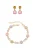 faina Sieraden set  goud / lavendel / rosa / transparant