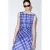 Mango geruite midi jurk – blauw