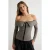 TRENDYOLMİLLA Dames Grijs Gestreept Lang, Getailleerd Blouses