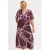 YOEK gebloemde midi jurk aubergine