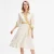 Bi-material wrap jurk met tropische print