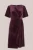 WE Fashion – Dames velvet jurk met glittergaren – Curve – Aubergine –  Plus Size