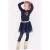 B.Nosy semi-transparante korte rok met print – donkerblauw
