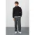 Heren Kleurgeblokte Halve Rits Pluche Sweater