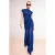 TRENDYOLMİLLA Dames Blauw Effen Maxi Mouwloos Zeemeermin Avond & Gala Jurk