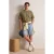TRENDYOL MAN Jongens Kaki Slogan Kort Oversized T-shirts