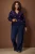 Trendyol Curve Dames Donkerblauw Geometrisch patroon Lang Regular fit Grote maten Vesten
