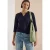 Shirt met 3/4-mouwen, split in de hals en elastische zoom