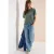 Cecil Dames Shirt met overhangende schouders in linnenlook in Groen