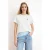 TRENDYOLMİLLA Dames Ecru Bloemen Kort Regular fit T-shirts