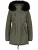 alife & kickin Winterparka ‘Kiersey’  olijfgroen / zwart