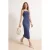TRENDYOLMİLLA Dames Blauw Effen Midi Mouwloos Bodycon Jurken