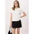 TRENDYOLMİLLA Dames Ecru Geborduurd Kort Regular fit T-shirts