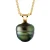 Hanger Tahitian Circle Pearl 9-10 mm 18 karaats geel goud Geleverd met ketting