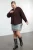 Trendyol Curve Dames Bruin Effen Lang Oversized Grote maten Sweatshirts