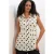 Getailleerde Mouwloze Gestippelde Poplin Blouse