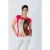 Tweekleurige top met kapmouwtjes Rood