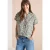 Overhemdblouse met leoprint in linnenmix