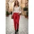 Dames Red Lamb Leather 501 Biker Jeans – Scharlaken