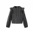 Mango Kids geruite blousetop met ruches – zwart