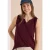 Top met gespleten hals in effen kleur
