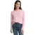 Roze trui met V-hals en Rigby Go-logo