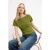 TRENDYOLMİLLA Dames Groen Effen Kort Getailleerd Blouses