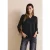 Street One Dames Shirt in zijden look in Zwart