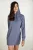 Indigo gemêleerde mini jurk met capuchon