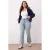 Trendyol Curve Dames Blauw Effen Recht Hoge taille Grote maten Jeans
