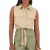 Brave Soul Mouwloze crop-top met geknoopte zoom voor dames (Zand)