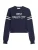 Bershka Trui  donkerblauw / wit