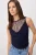 TRENDYOLMİLLA Dames Donkerblauw Effen Mouwloos Regular fit Blouses