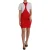 Rode Mini-jurk met Uitsnijdetails