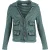 Self-Portrait gestreept vest met zakken en kraag in groene wol