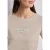 Street One Dames Shirt met ronde hals en Wording Artwork in Beige