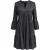 Elegante gelaagde midi-jurk met V-hals in zwart